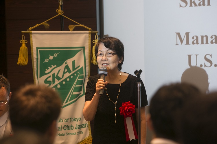 来賓スピーチ：Kayoko Inoue氏（Secretary-Treasurer, Skal Club of Tokyo, Managing Director, Japan U.S. Travel Association)